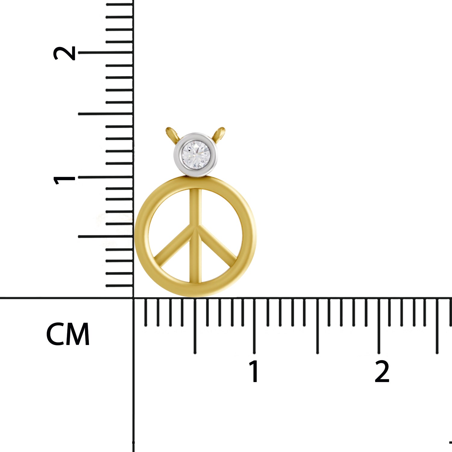 0.07 Ct  | 925 Sterling Silver Yellow Gold Plated Peace Necklace