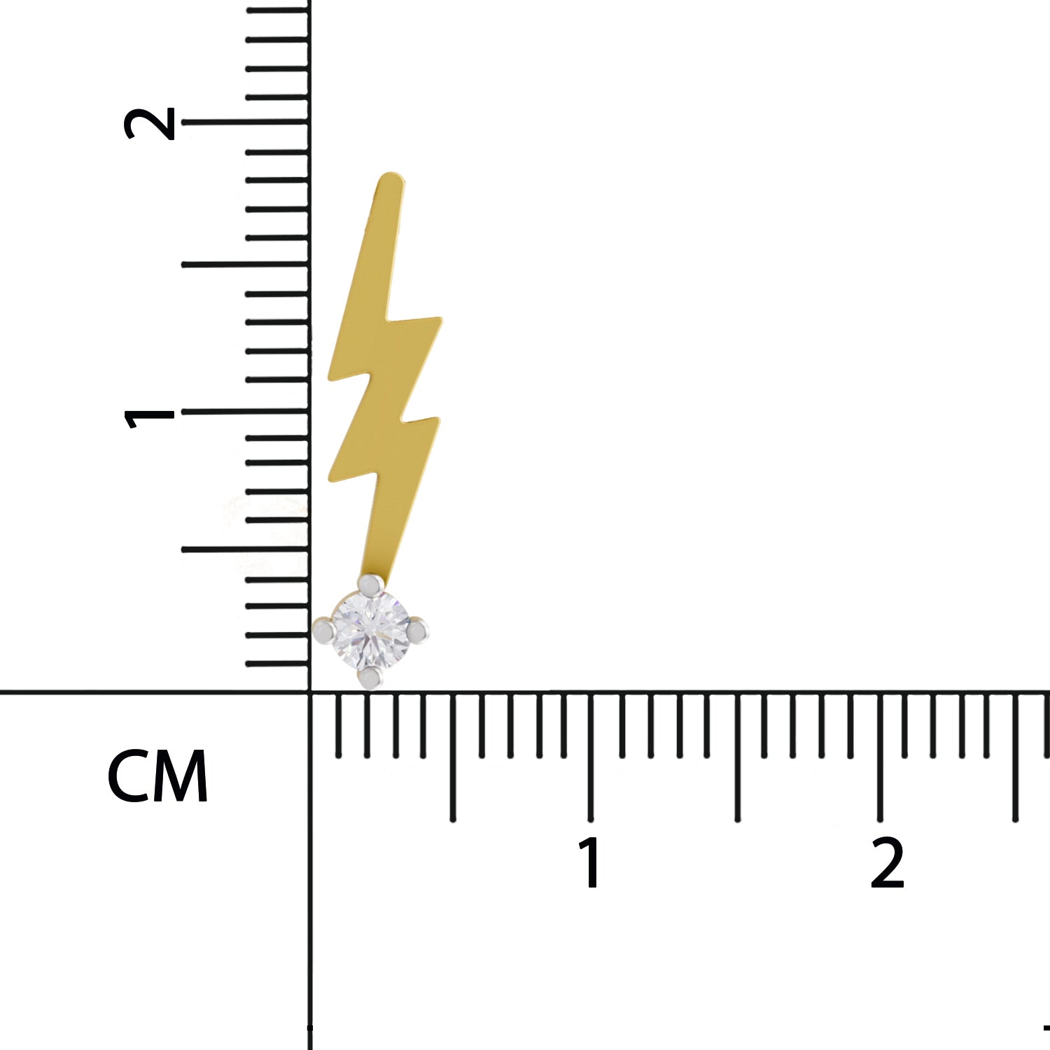 0.07 Ct  | 925 Sterling Silver Yellow Gold Plated Lightning Bolt Necklace