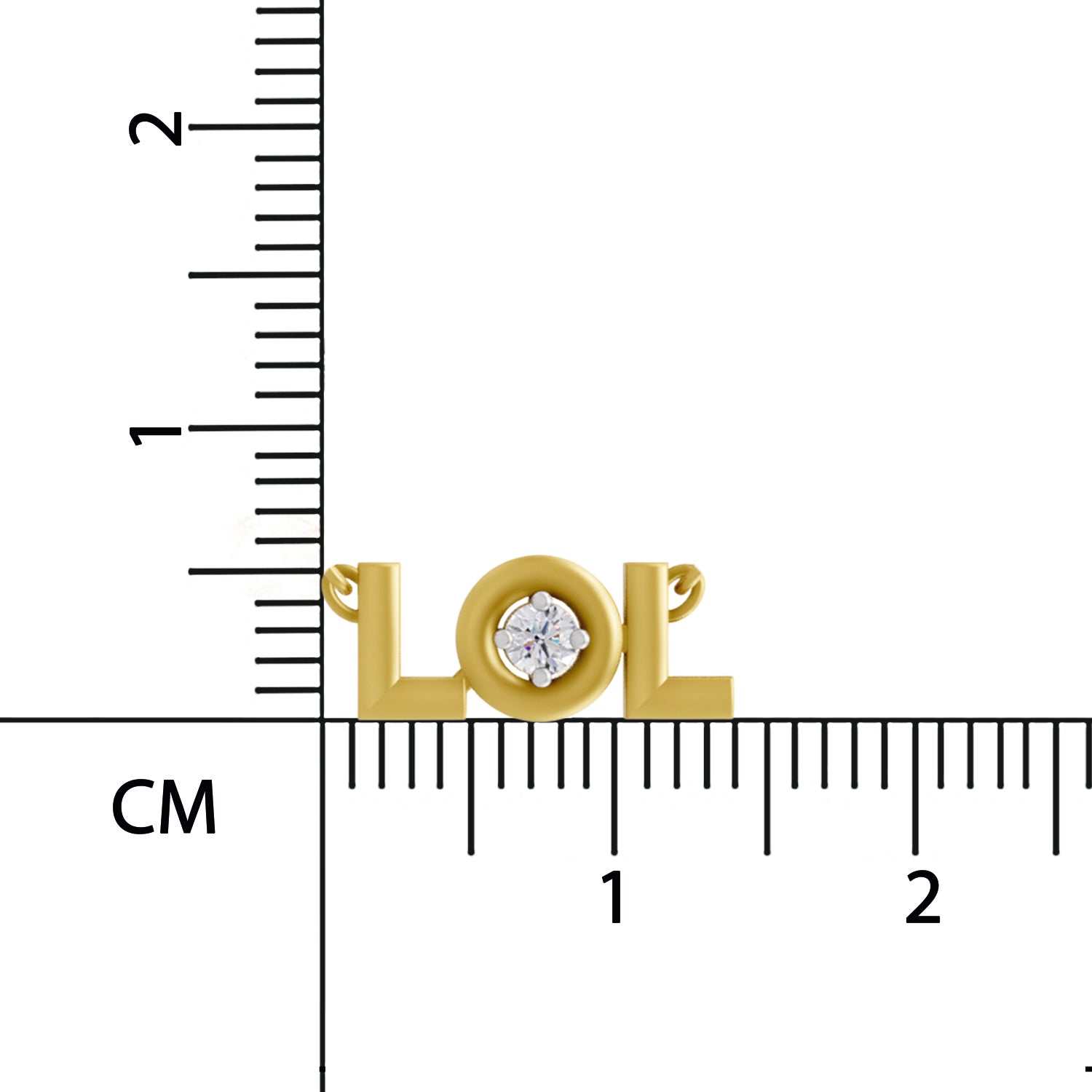 0.07 Ct  | 925 Sterling Silver Yellow Gold Plated Lightning LOL Necklace