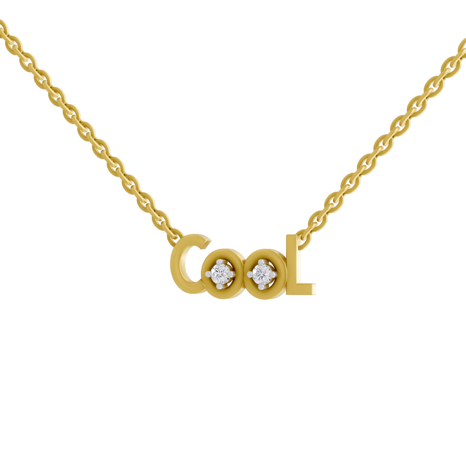 0.07 Ct  | 925 Sterling Silver Yellow Gold Plated Lightning Cool Necklace