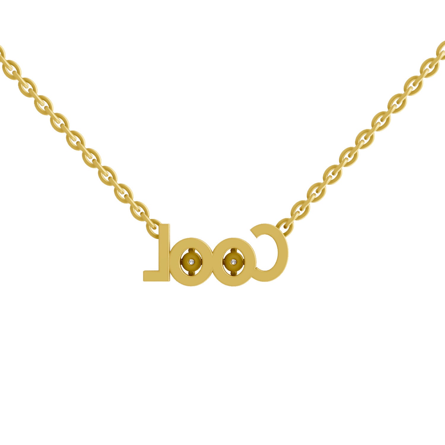 0.07 Ct  | 925 Sterling Silver Yellow Gold Plated Lightning Cool Necklace