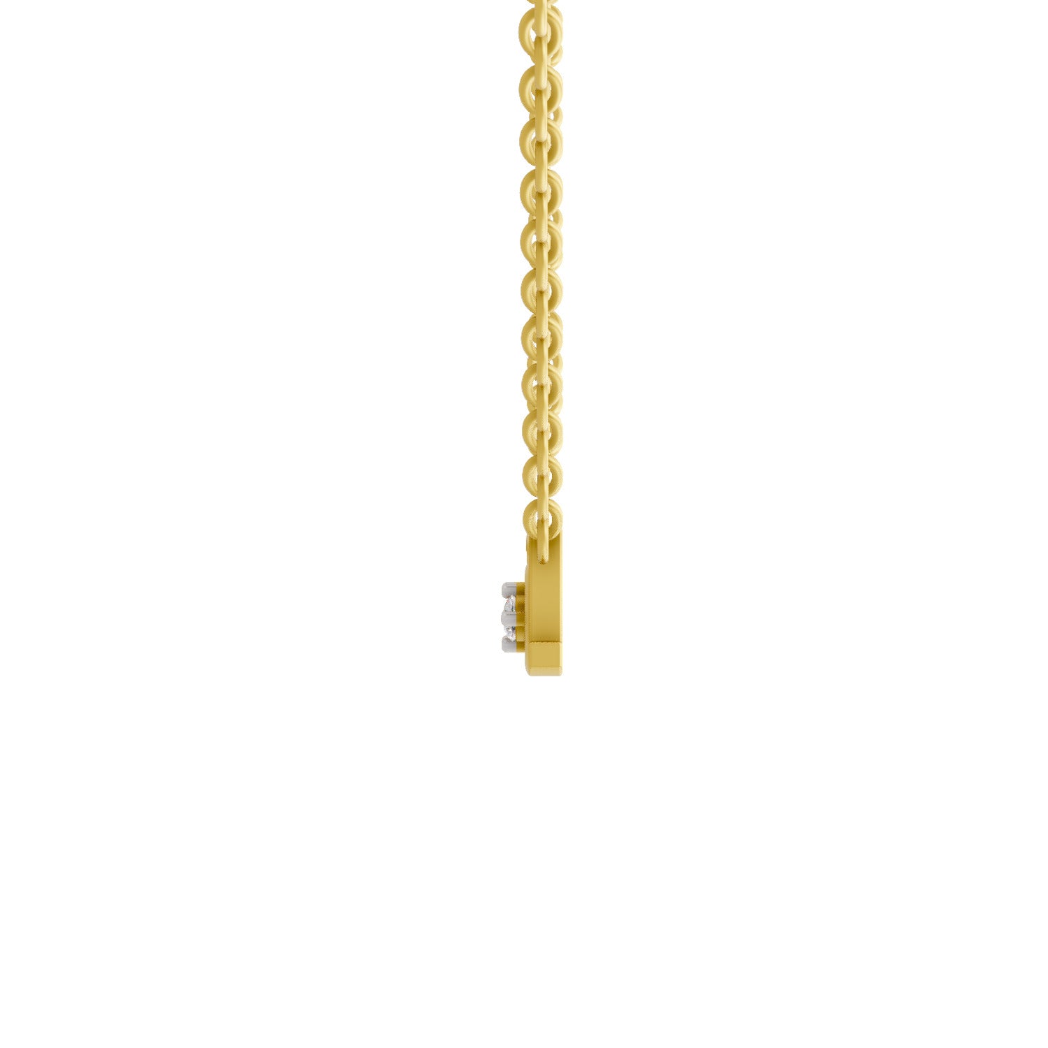 0.07 Ct  | 925 Sterling Silver Yellow Gold Plated Lightning Cool Necklace