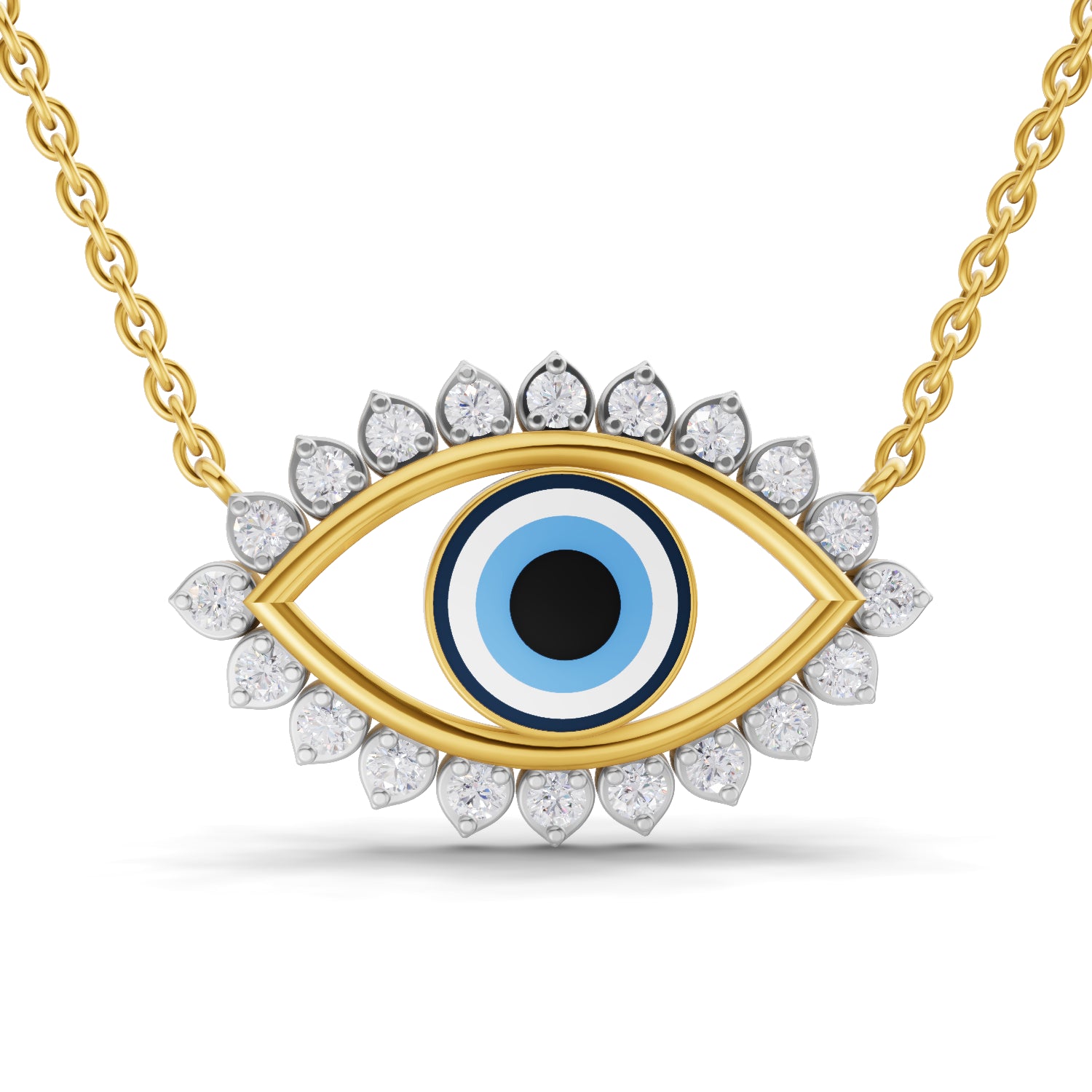 0.88 Carat | 925 Sterling Silver Yellow Gold Plated Eye of Serenity pendant