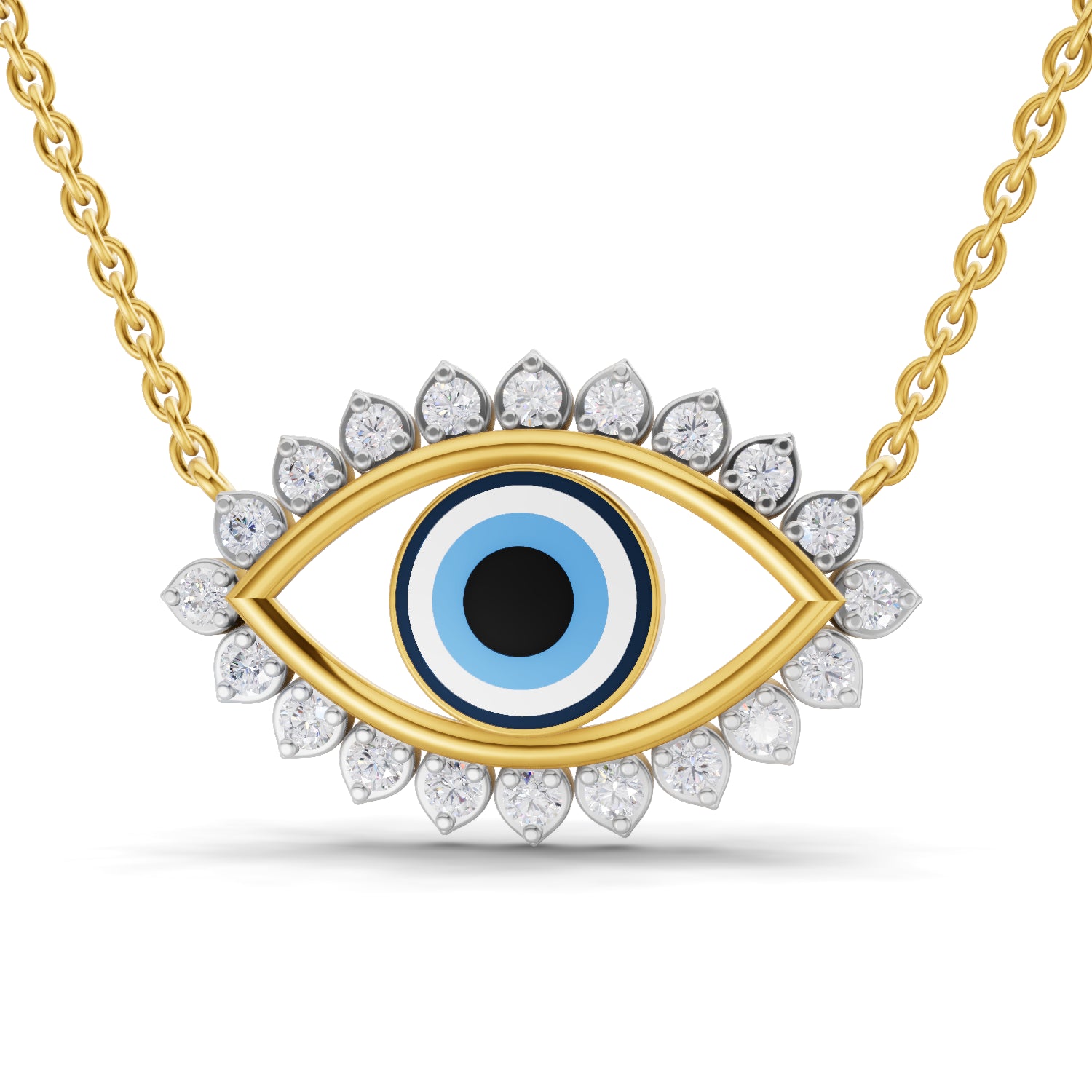 0.88 Carat | 925 Sterling Silver Yellow Gold Plated Eye of Serenity pendant