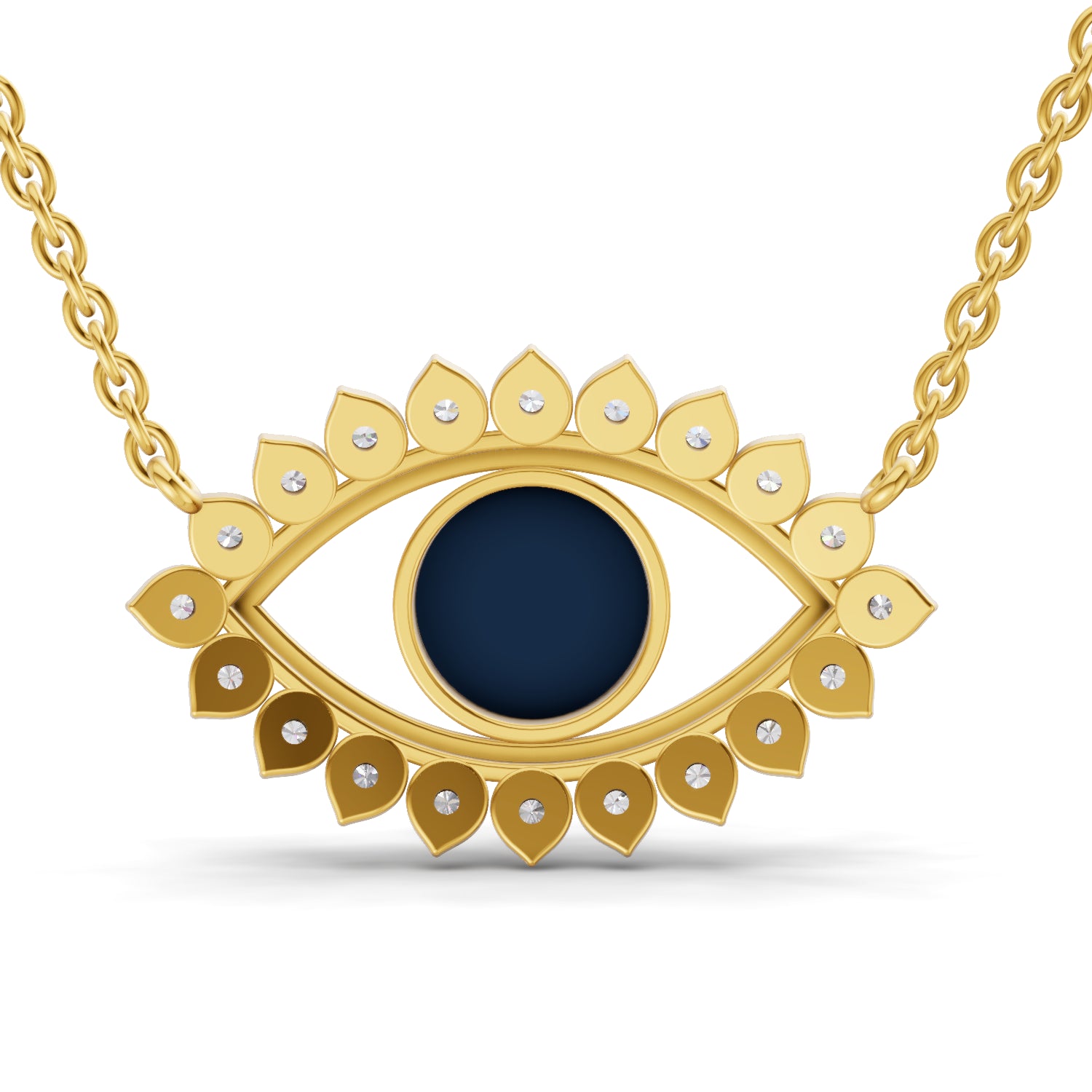 0.88 Carat | 925 Sterling Silver Yellow Gold Plated Eye of Serenity pendant
