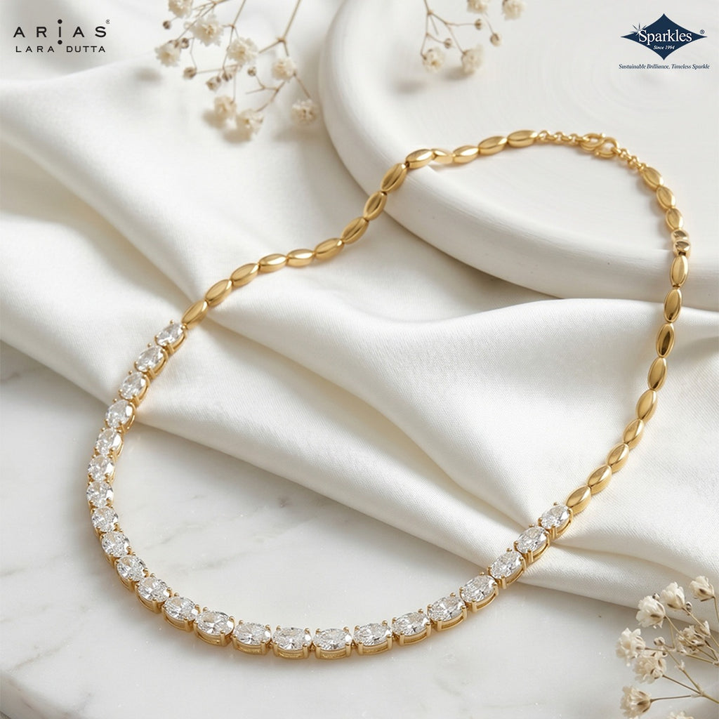 Arias by Lara Dutta Oval Shape Diamond Necklace