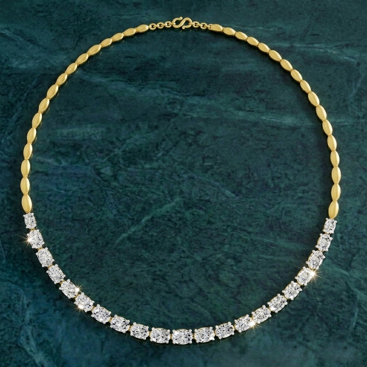 Sparkles Oval Shape Diamond Necklace
