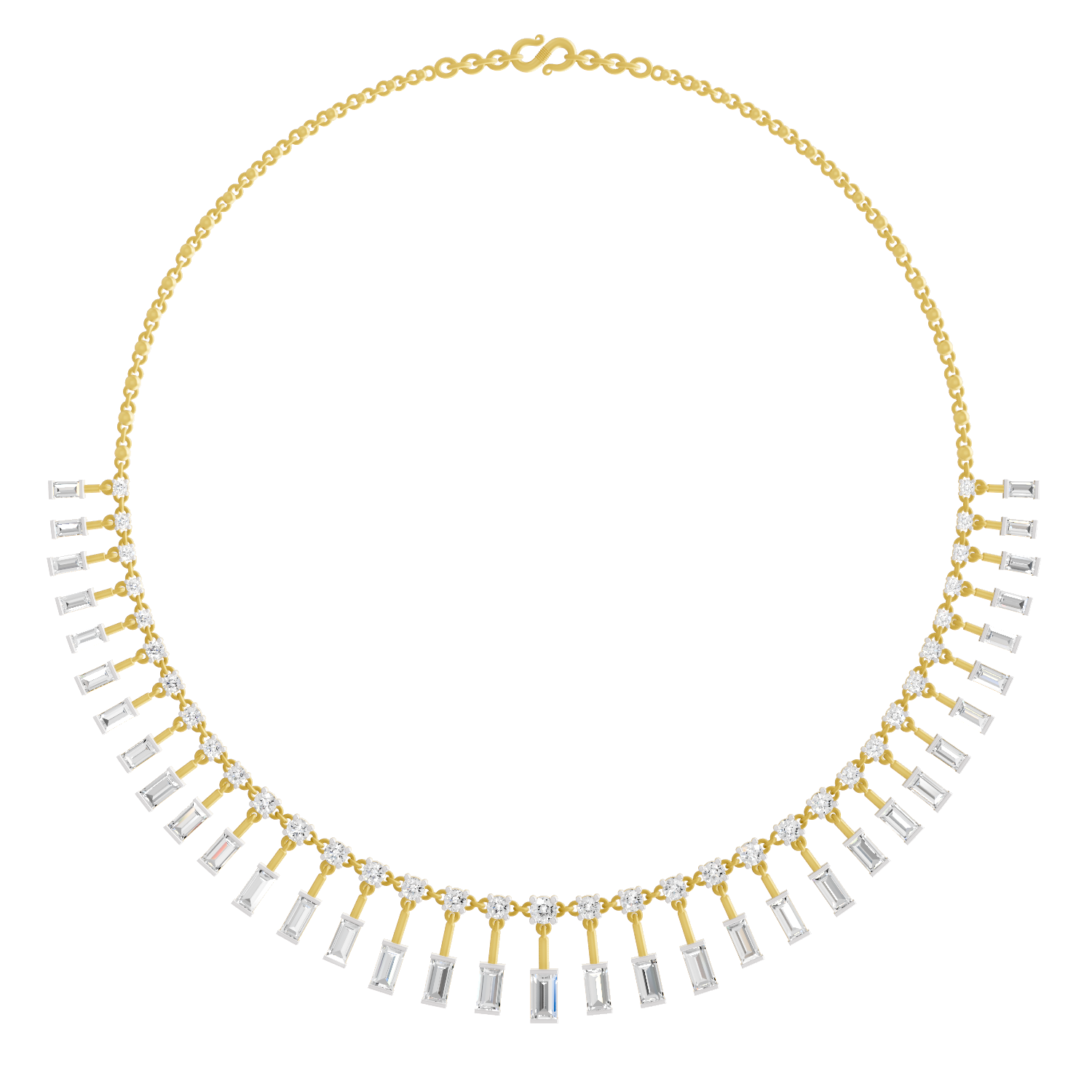 Sparkles Aira Emerald Cascade Diamond Necklace