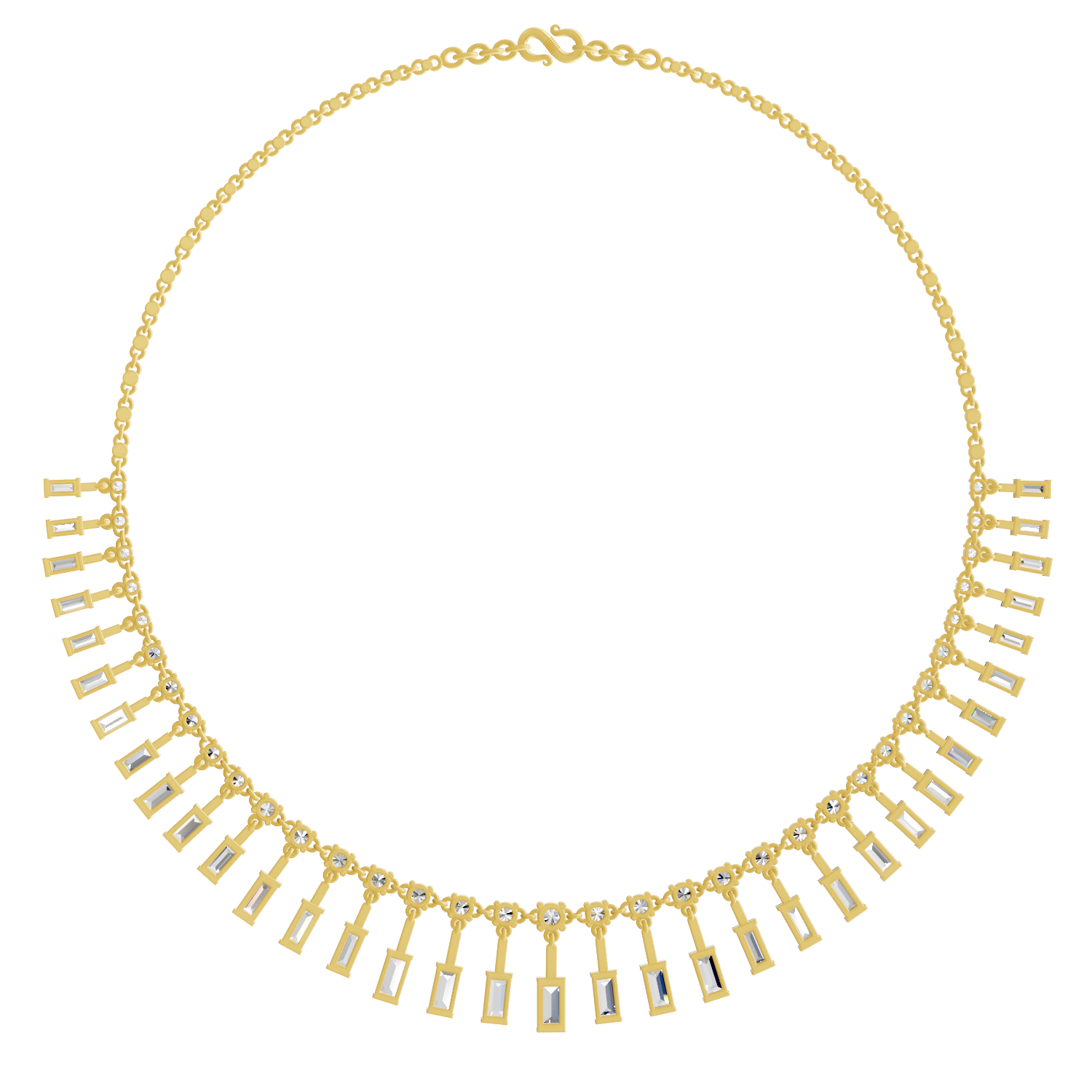 Sparkles Aira Emerald Cascade Diamond Necklace