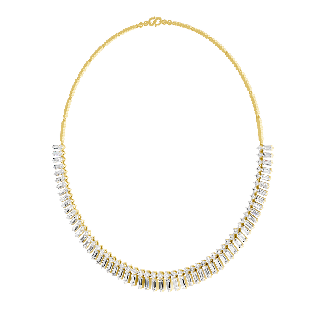 Sparkles Regal Baguette Bloom Diamond Necklace