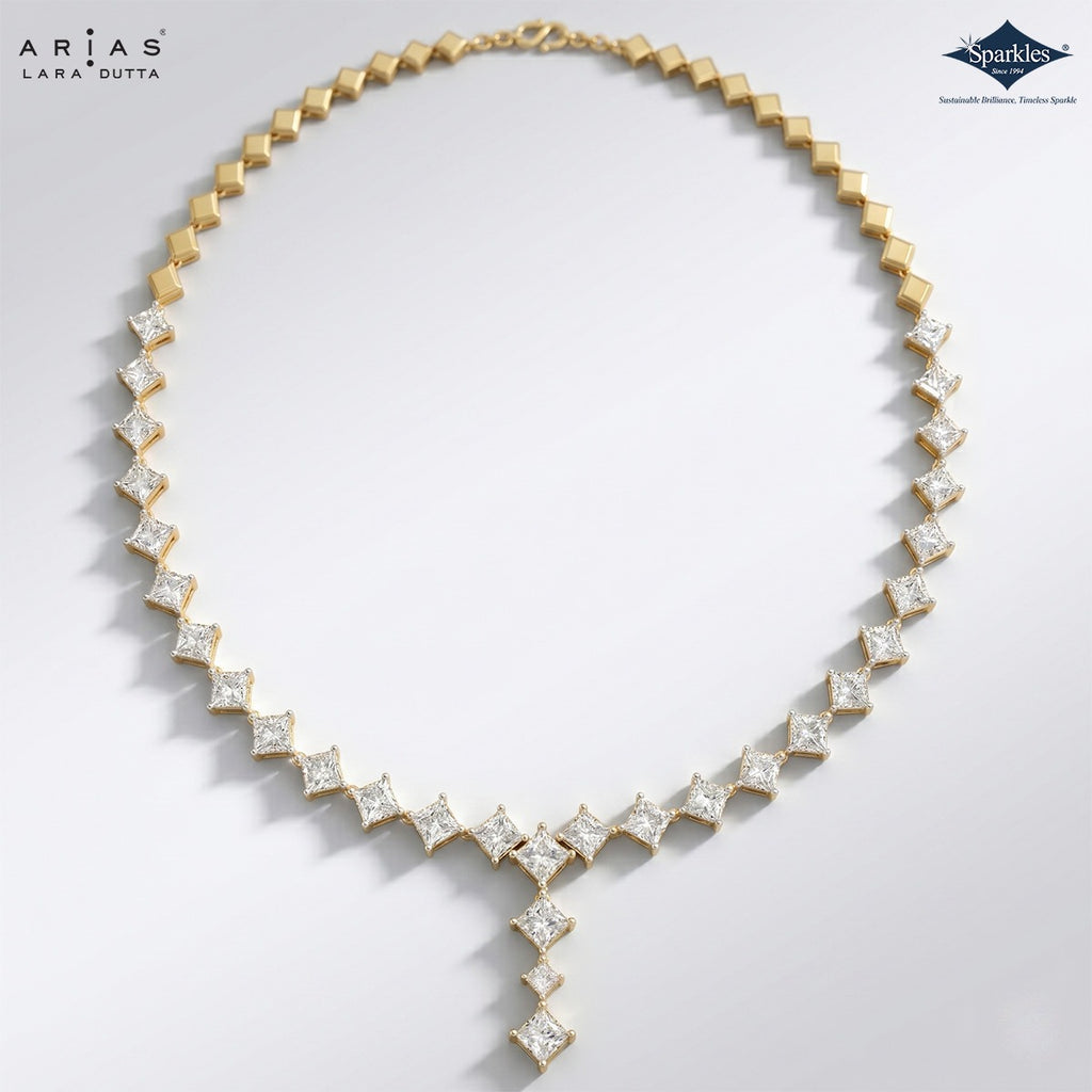Arias by Lara Dutta Princess-Cut Diamond Linear Necklace