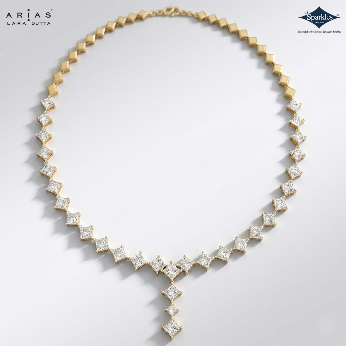 Arias by Lara Dutta Princess-Cut Diamond Linear Necklace