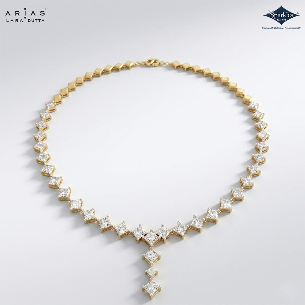 Arias by Lara Dutta Princess-Cut Diamond Linear Necklace