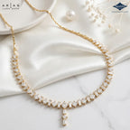 Arias by Lara Dutta Princess-Cut Linear Diamond Necklace