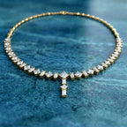 Sparkles Princess-Cut Linear Diamond Necklace
