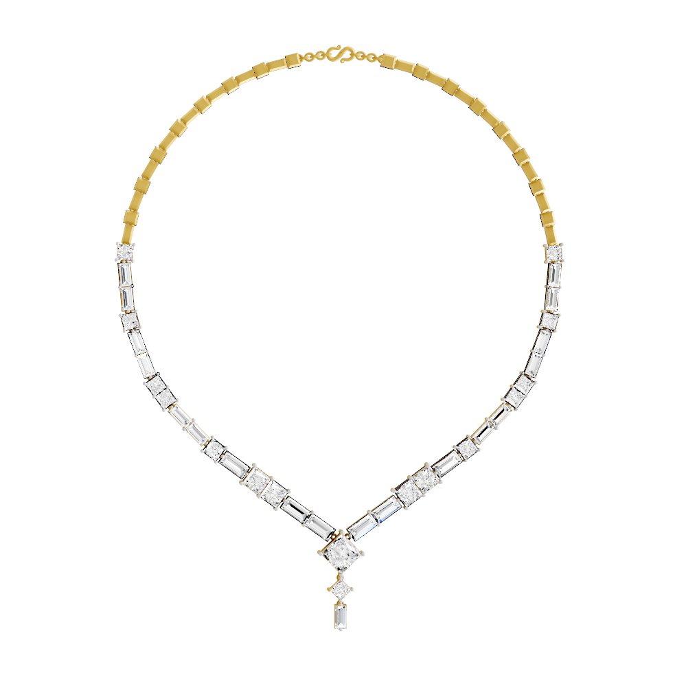 Sparkles Elegant V-Shape Diamond Necklace