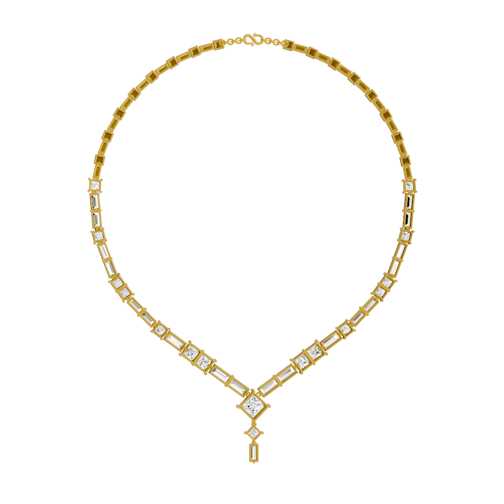 Sparkles Elegant V-Shape Diamond Necklace