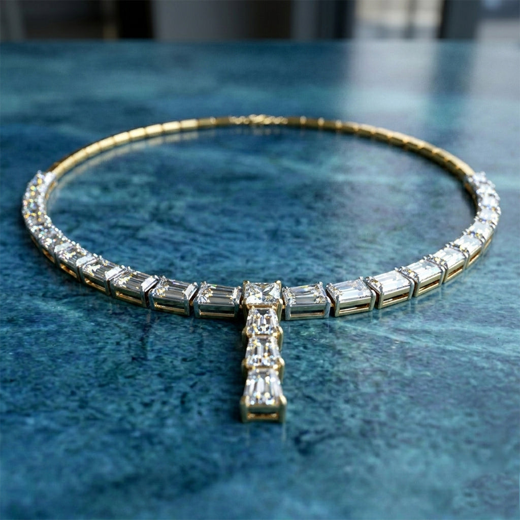 Sparkles Elegance Y Drop Dimaond Necklace