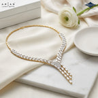 Arias by Lara Shimmering Waterfall Baguette Diamond V-Necklace