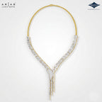 Arias by Lara Shimmering Waterfall Baguette Diamond V-Necklace