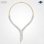 Arias by Lara Shimmering Waterfall Baguette Diamond V-Necklace