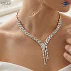 Arias by Lara Shimmering Waterfall Baguette Diamond V-Necklace