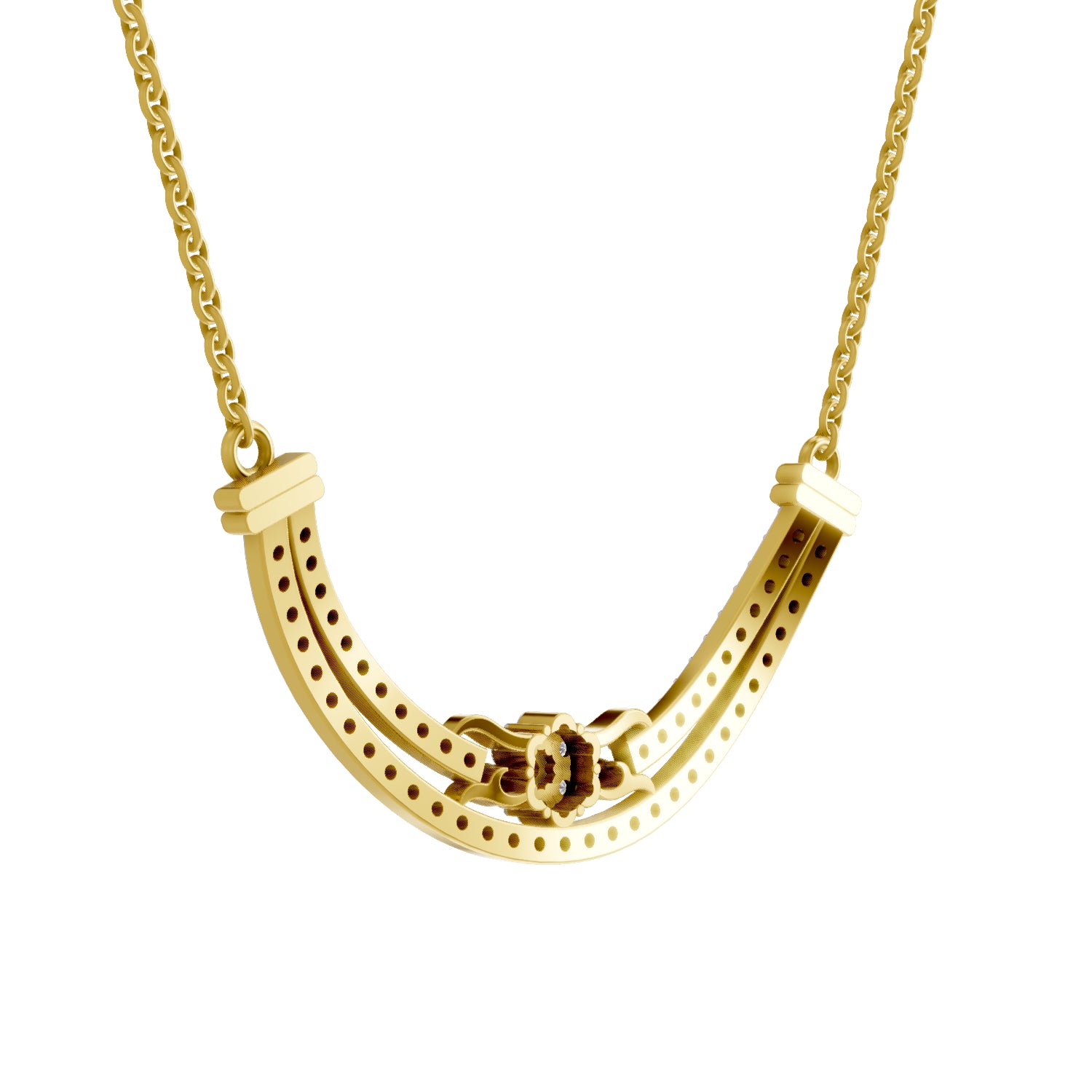 1.36 Carat | 925 Sterling Silver Yellow Gold Plated Floating Lab Diamond Necklace pendant