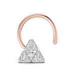 0.08 Carat Lab Grown Diamond The Trinity Stud Nosepin | 14K Rose Gold (Wire)