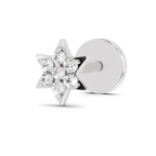 0.11 Carat Lab Grown Diamond StarFlare Nosepin | 14K White Gold (Screw)