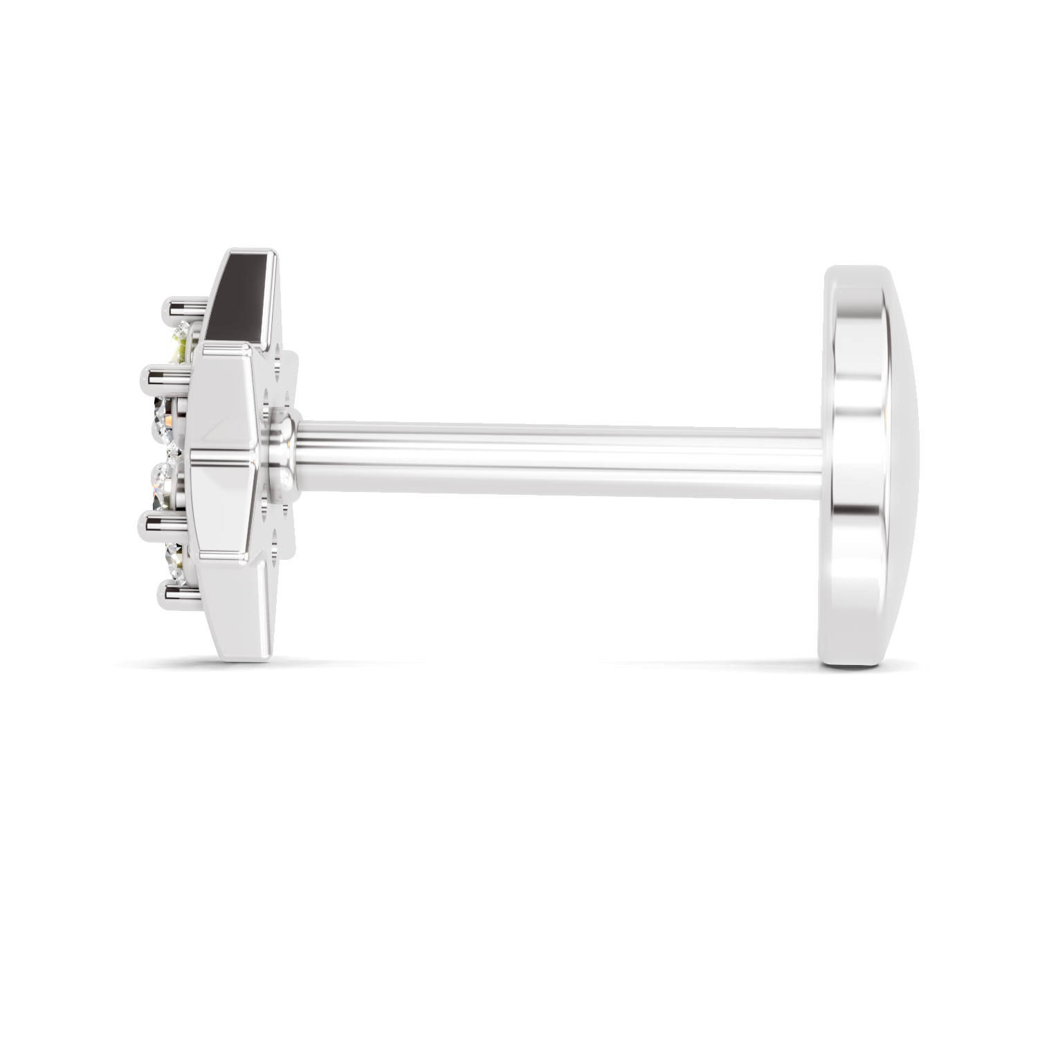 0.11 Carat Lab Grown Diamond StarFlare Nosepin | 14K White Gold (Screw)