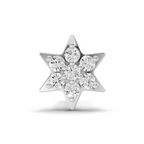 0.11 Carat Lab Grown Diamond StarFlare Nosepin | 14K White Gold (Screw)