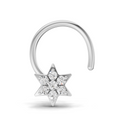 0.11 Carat Lab Grown Diamond StarFlare Nosepin | 14K White Gold (Wire)
