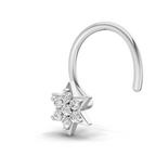 0.11 Carat Lab Grown Diamond StarFlare Nosepin | 14K White Gold (Wire)