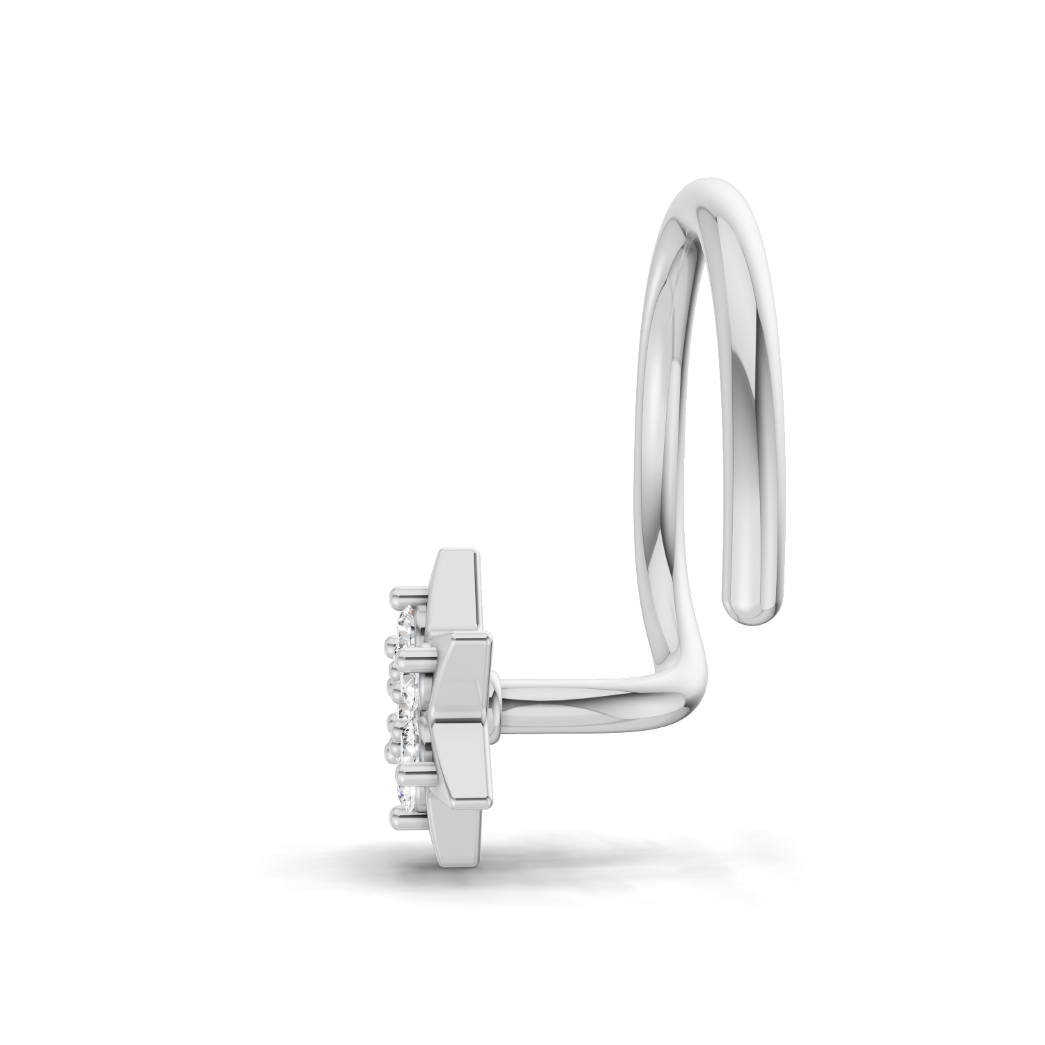 0.11 Carat Lab Grown Diamond StarFlare Nosepin | 14K White Gold (Wire)