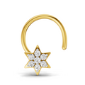 0.11 Carat Lab Grown Diamond StarFlare Nosepin | 14K Yellow Gold (Wire)