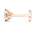 0.05 Carat Lab Grown Diamond Solitaire Flat-Back Labret Nosepin | 14K Rose Gold (Screw)