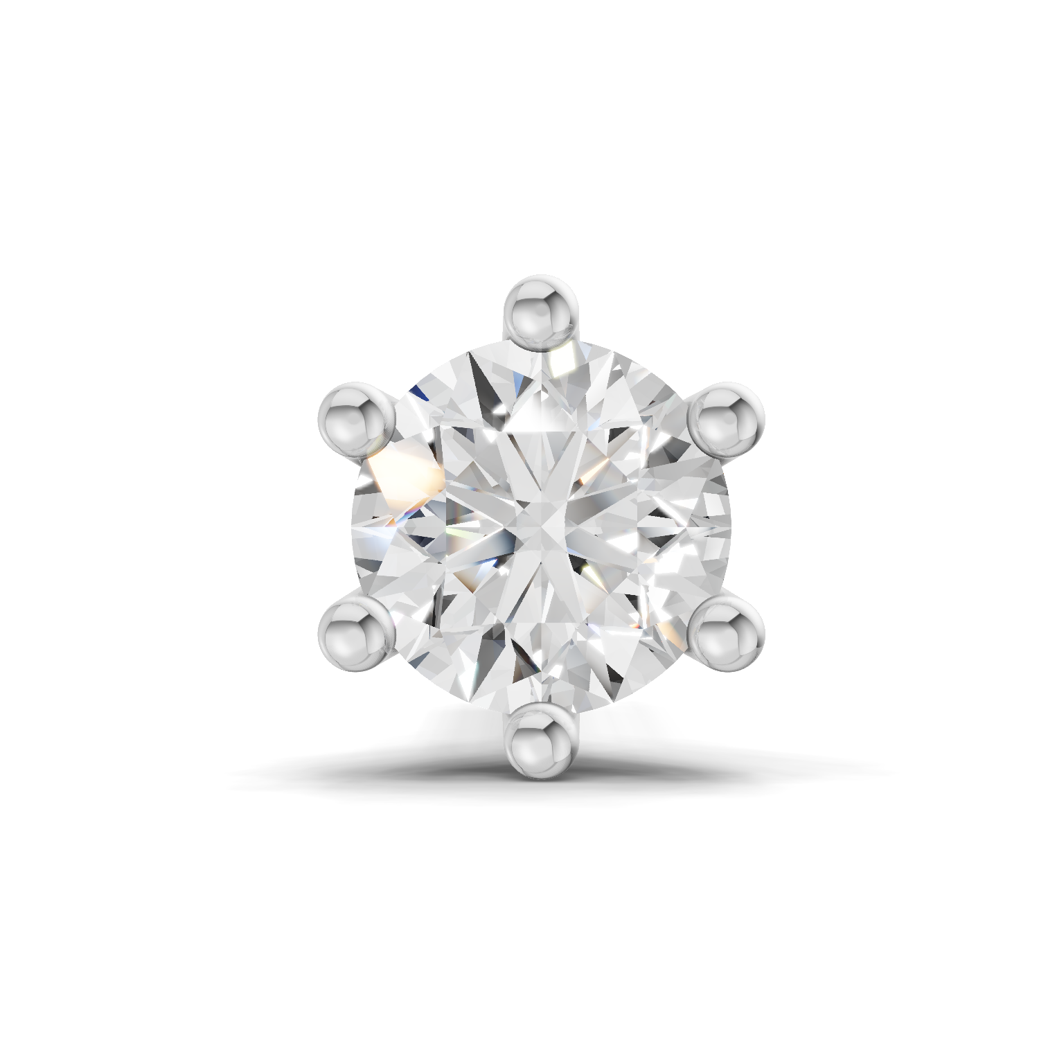 0.05 Carat Lab Grown Diamond Solitaire Flat-Back Labret Nosepin | 14K Rose Gold (Screw)