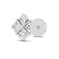 0.09 Carat Lab Grown Diamond Royal Four Nosepin | 14K White Gold (Screw)