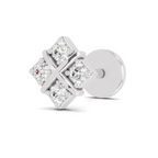 0.09 Carat Lab Grown Diamond Royal Four Nosepin | 14K White Gold (Screw)