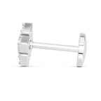 0.09 Carat Lab Grown Diamond Royal Four Nosepin | 14K White Gold (Screw)
