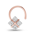 0.09 Carat Lab Grown Diamond Royal Four Nosepin | 14K Rose Gold (Wire)