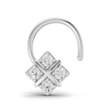0.09 Carat Lab Grown Diamond Royal Four Nosepin | 14K White Gold (Wire)
