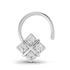 0.09 Carat Lab Grown Diamond Royal Four Nosepin | 14K White Gold (Wire)