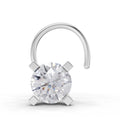 0.35 Ct Round Shape 4 Prong Solitaire Diamond Nose Pin | 14K White Gold