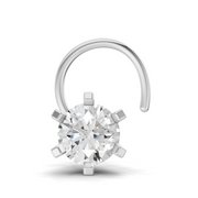 0.35 Carat Round Shape Nose Pin | 14K White Gold-Screw