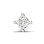 0.06 Carat Lab Grown Diamond 4-Prong Nose Stud Nosepin | 14K Rose Gold (Screw)