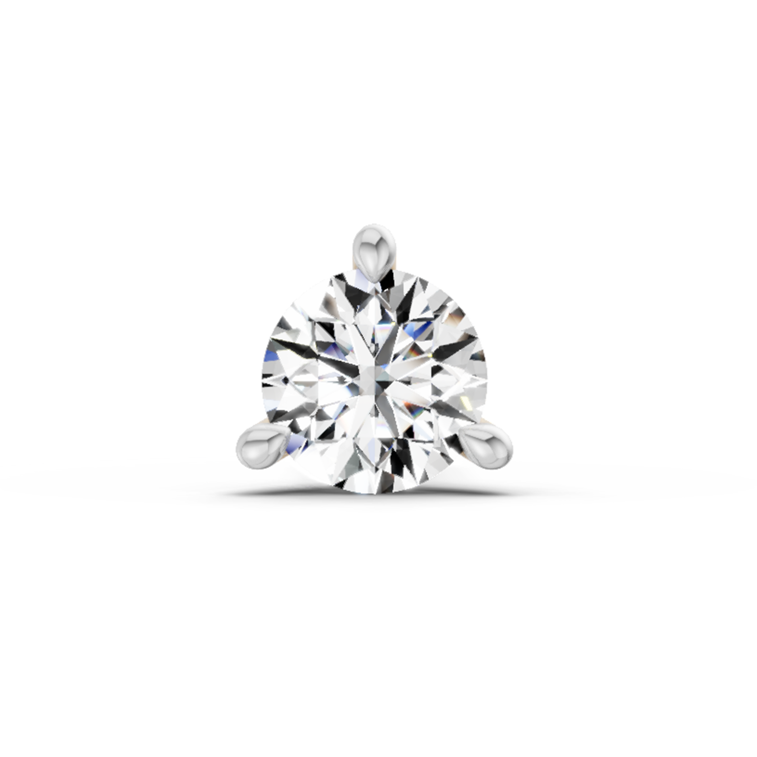 0.50 Ct Solitaire Round Shape Diamond Nose Pin | 14K White Gold