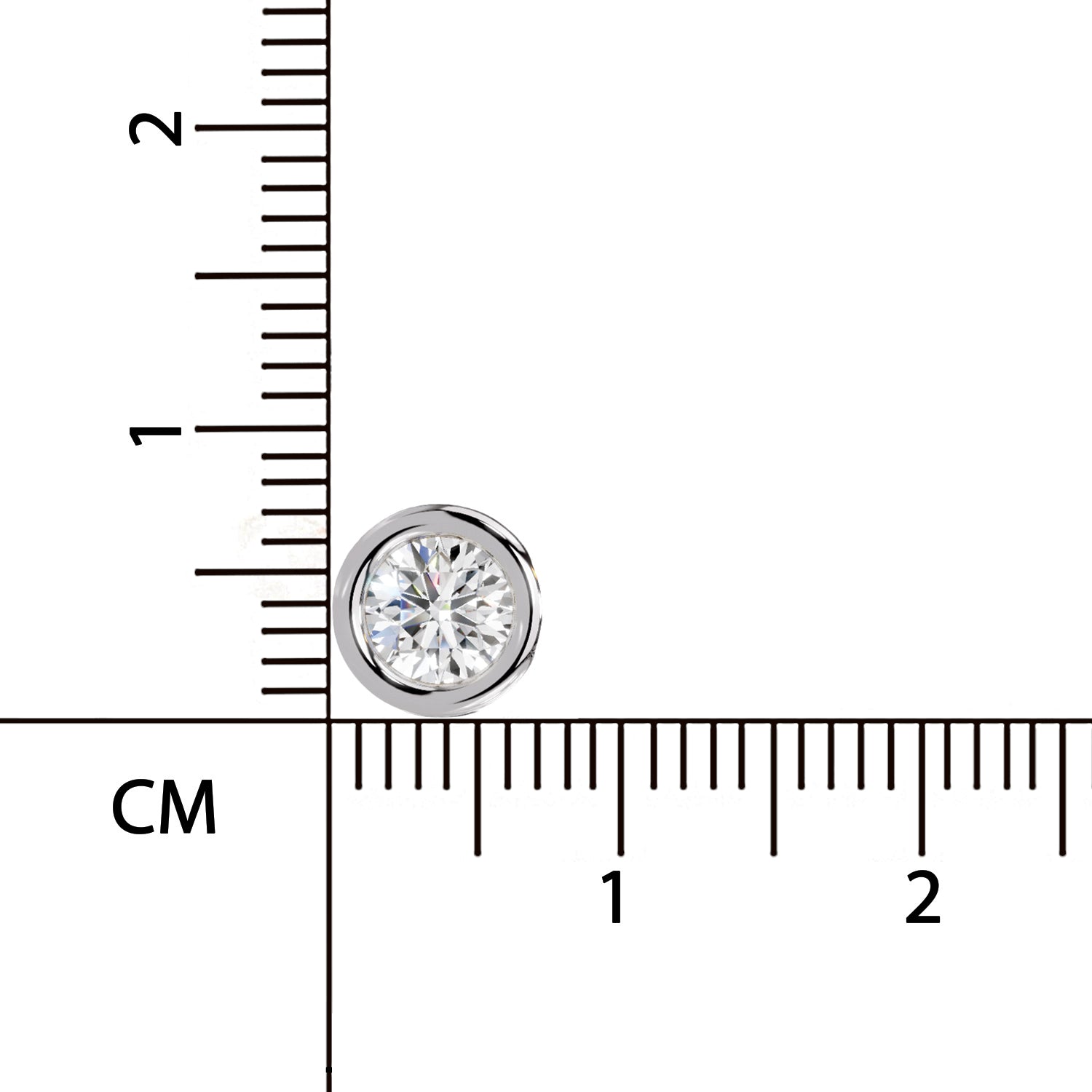 0.50 Carat Round Shape Bezel Solitaire Diamond Nose Pin | 14K Yellow Gold -Screw