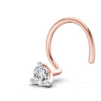 0.09 Ct Round Shape Soilitaire Diamond Nose Pin | 14K Yellow Gold