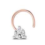 0.15 Carat Lab Grown Diamond Aurora Solitaire Nosepin | 14K Rose Gold (Wire)